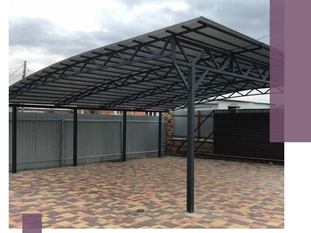 Металлические навесы под ключ в Шахтах — изготовление и монтаж