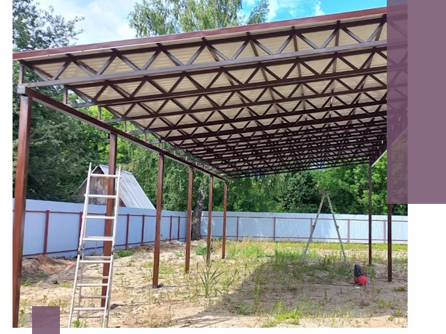 Односкатные навесы под ключ в Шахтах — изготовление и монтаж