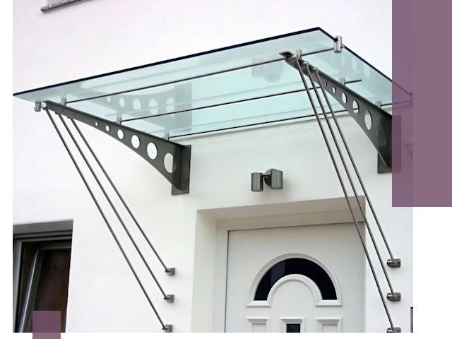 Козырьки над входом под ключ в Шахтах — изготовление и монтаж