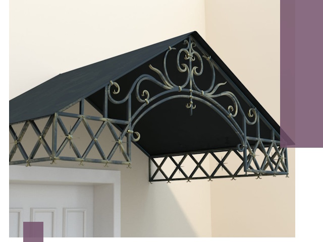 Двускатные металлические козырьки под ключ в Шахтах